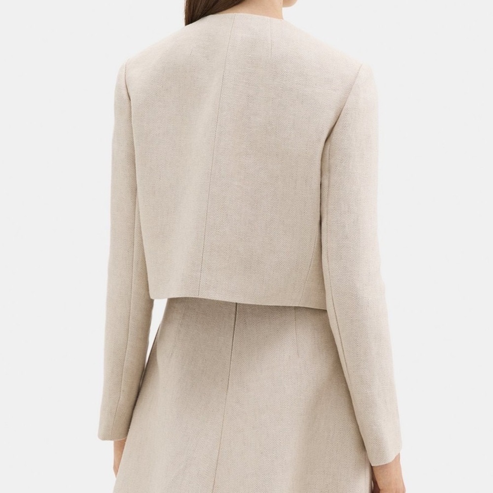Theory Military Jacket in Basket Weave Linen Size 14 NWT - Picture 2 of 13